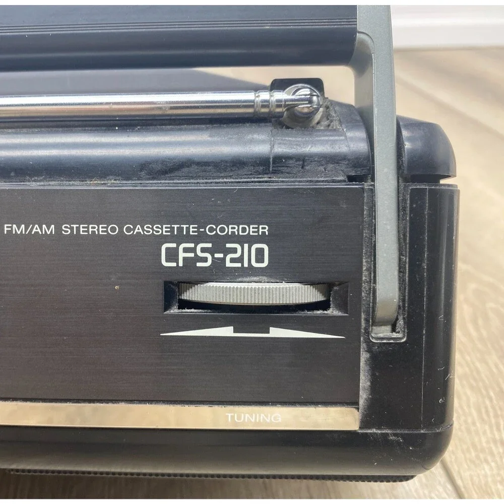 Vintage Sony CFS-210 AM/FM Stereo Cassette Recorder Sound Rider Boombox Works - Picture 5 of 9